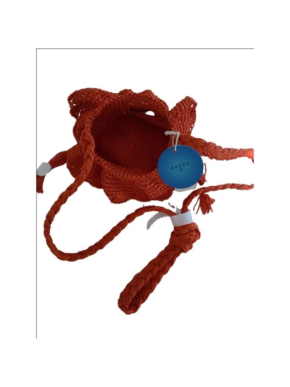 RHODE x Target New Crochet Bucket Bag Dark Orange Boho Ruffle